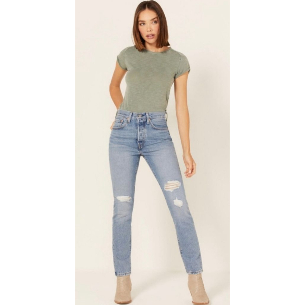 Levi's NWT 501 Women's Skinny Distressed Button-Up Jeans, 27x30